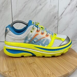 Hoka One Bondi B Mens Size 8 Citrus White Blue Running Walk Shoes 1107349 CSWH